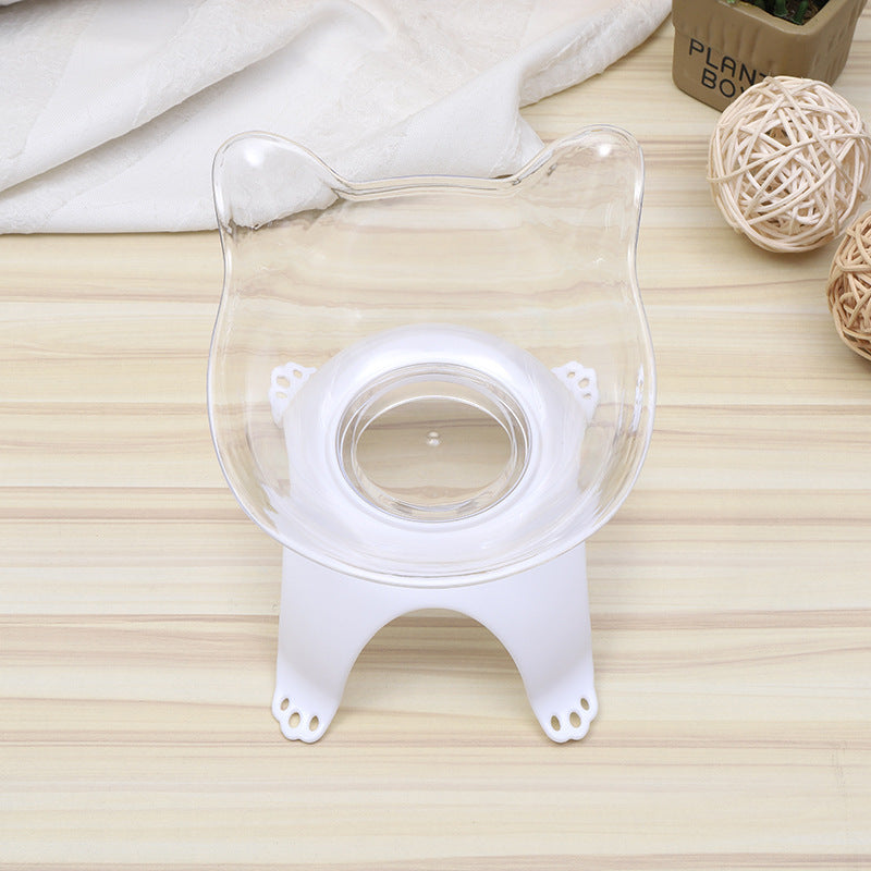 Cartoon Cat Ears Cat Paw Bottom Single Bowl Cat And Dog Pet Food Bowl