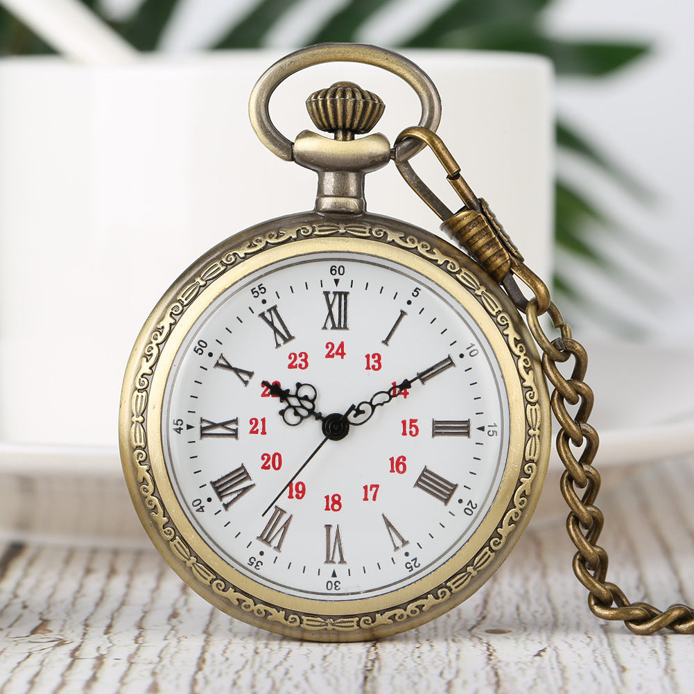 Romaji Waist Chain Pocket Watch With Shell Face Without Cover