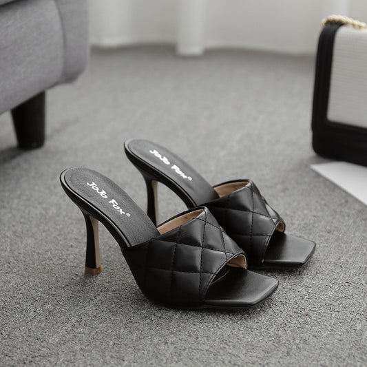 European And American Summer Style Stiletto Rhombus Sandals And Slippers