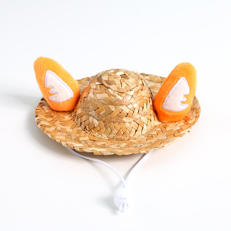 Pet Summer Sunscreen Cute Frog Fox Antler Ear Hat