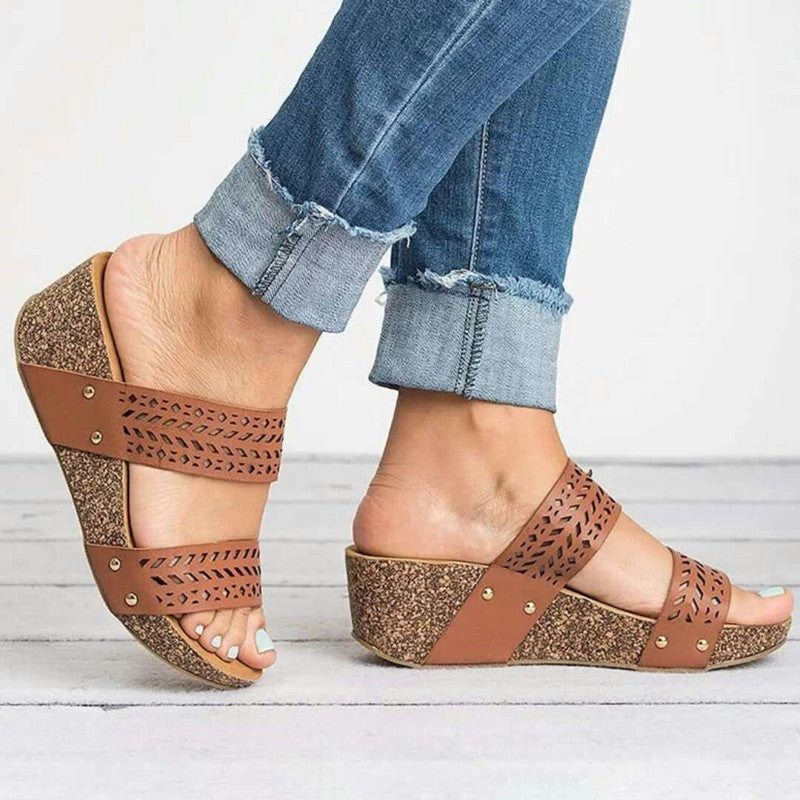 Women Wedge Sandals Big Size 43 Ladies Slippers