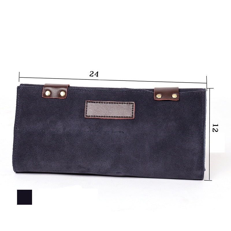 Leather Salon Barber Pure Color Roll Up Scissor Shear Holder Pouch Case Bag Hairdresser Handbag