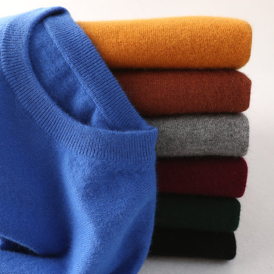 Men's Round Neck Pullover Slimming Business Casual Plus Size Sweater