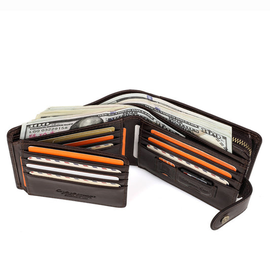 Crazy Horse Cowhide Multi-Purpose Men's Wallet