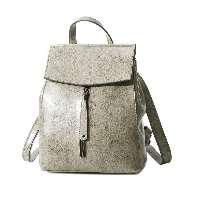 Oil Wax Leather Backpack Leather Handbags New Korean Fashion All-Match Leather Shoulder Bag