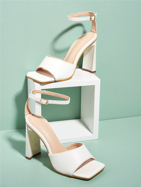 Sexy Open-toe Bag-heel Buckle-style High Heels