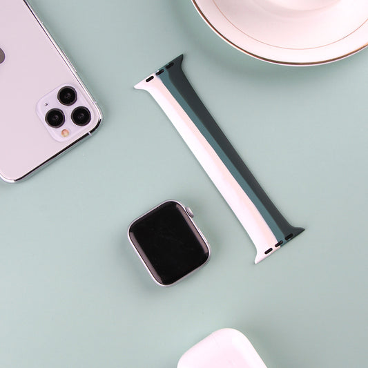 Compatible with Apple, Silicone strap for Apple Watch Band 38mm 40mm Rainbow color matching for iWatch serie SE 6 5 4 3 2 1 42mm 44mm Replace strap