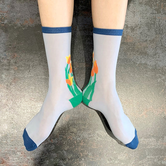 Tulip Breathable All-Match Medium Tube Ladies Socks