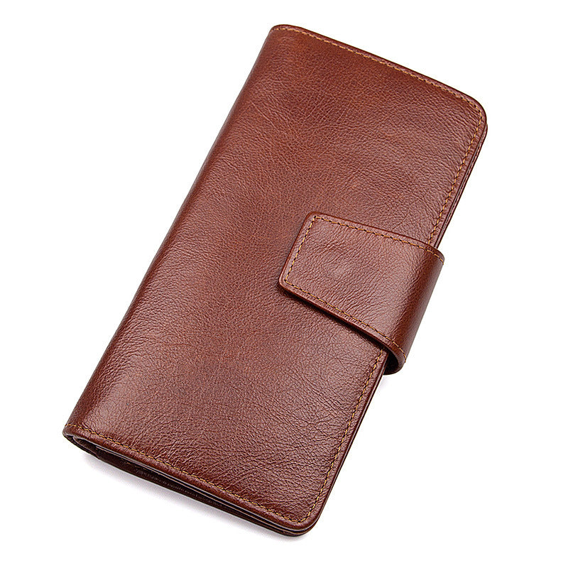 Cameida New Men'S Leather Business Wallet Long Fashion Buckle Rfid Wallet Spot Wholesale