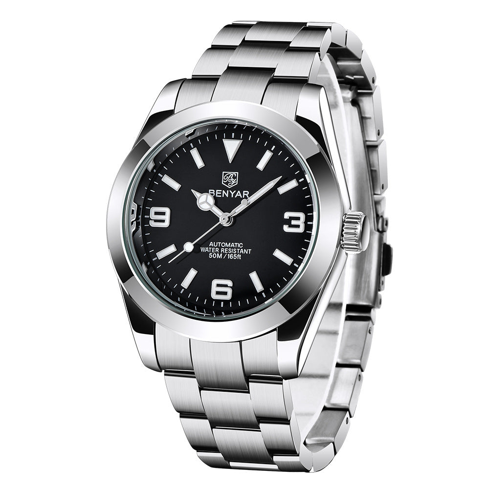 Luminous waterproof steel strap men's watch 5177