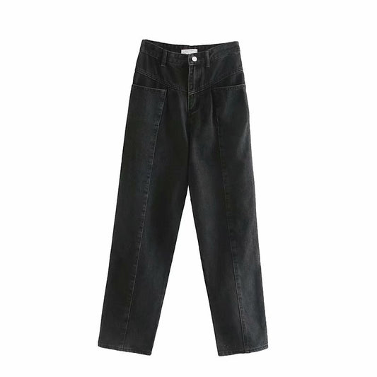 Daddy Harlan Jeans Women's Spring New High-Waist Loose Slim Small Straight Carrot Pants