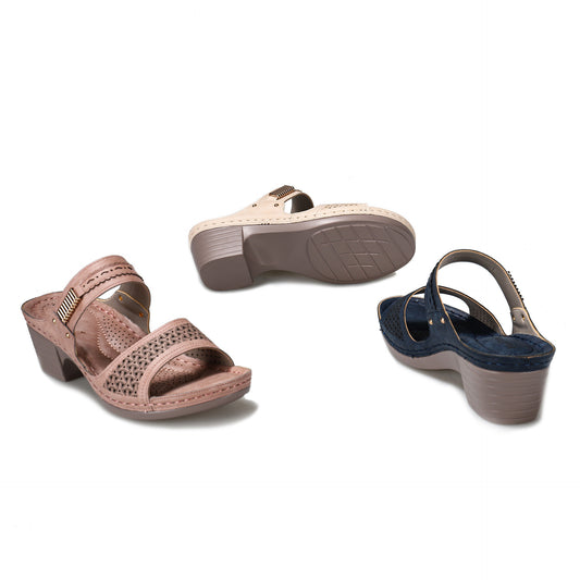 Large Size Slope With Solid Color European And American Style Hollow Thick Heel Flat Slippers Women