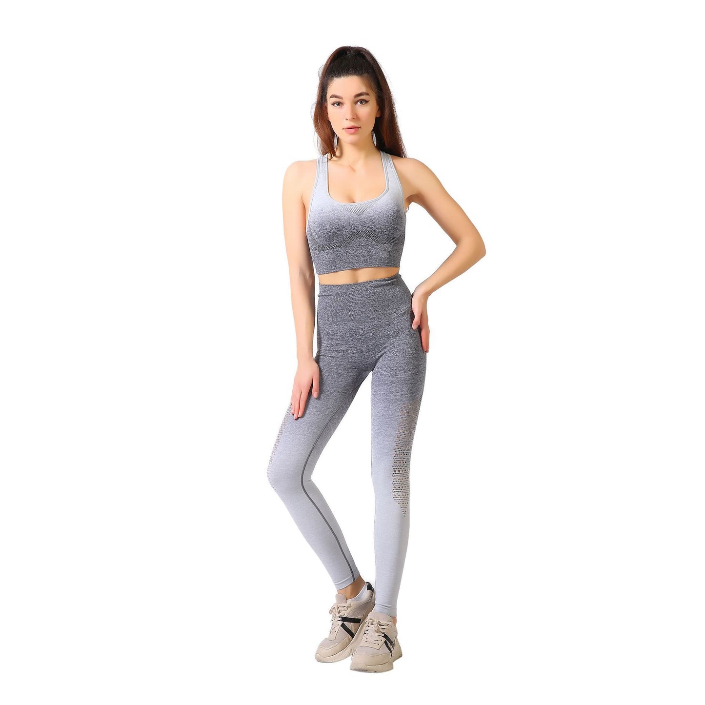 Peach Buttocks Gradient Outdoor Fitness Suit