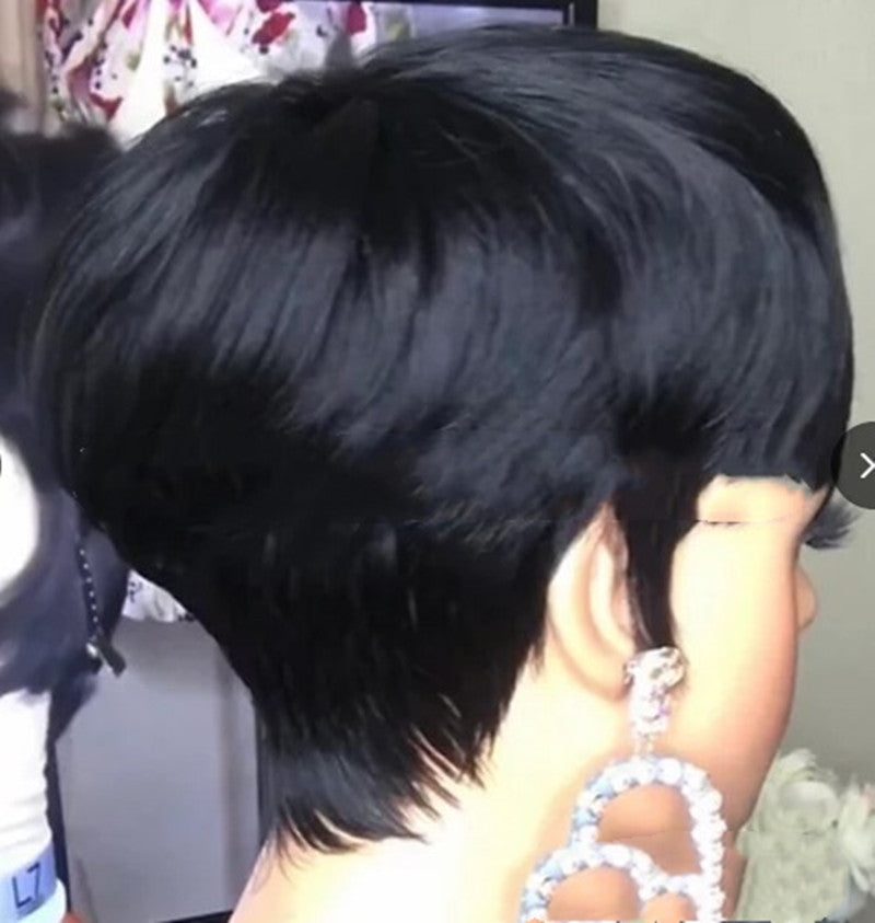 Short Hair Fluffy Black Headgear