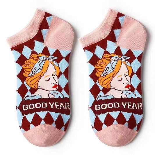 Fransk Kat Illustration Sokker Kvindelige Søde Tegneserie Kat Lolita Illustration Ins Mode Sokker Lave Sokker