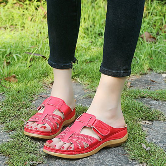 New Solid Color Platform Cross Towing Ladies Shoes Sandals