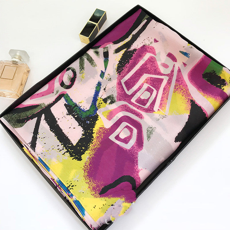 Hangzhou Silk New Style Silk Scarf Spring And Autumn Long Wild European And American Style Mulberry Silk Shawl Scarf