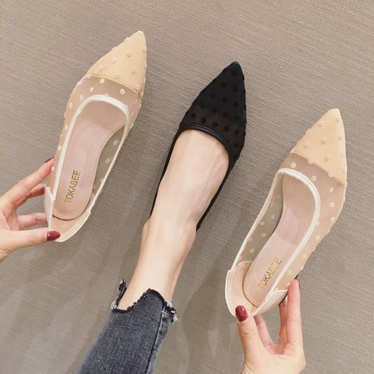 New Breathable Pointed Shallow Mouth All-match Casual Flat Shoes