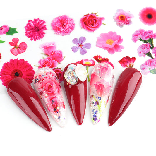Nail Sticker Ins Retro Floral Rose Nail Lace Paper Star Transfer Paper Nai