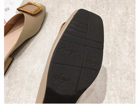 Baotou Half Slippers Women's SquareToe All-match SingleShoes