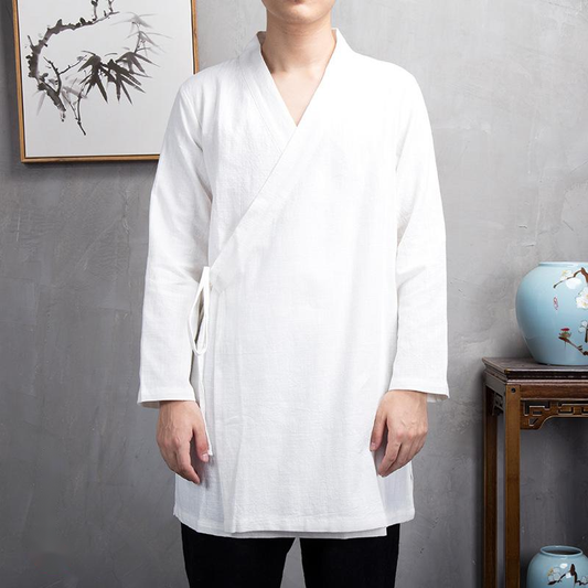 Mid-Length Hanfu Male Layman'S Kimono Temple Kimono
