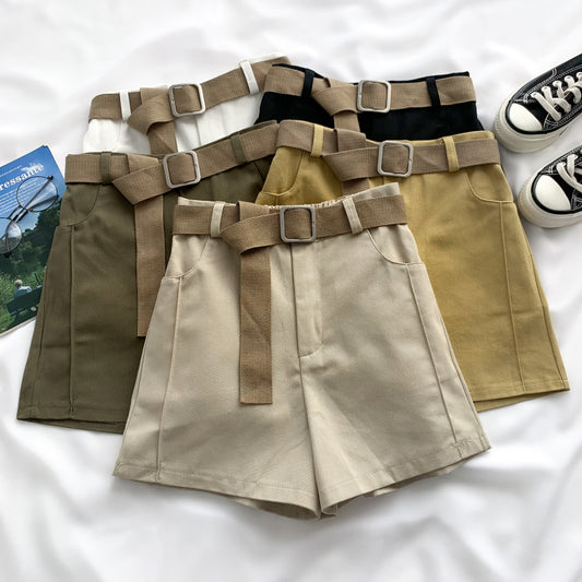 High Waist Slim Denim Shorts Wide Leg Pants