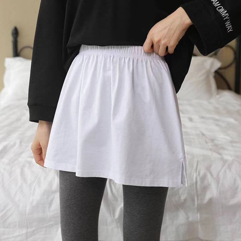 Sweatshirt Bottoming White Skirt Covering Butt