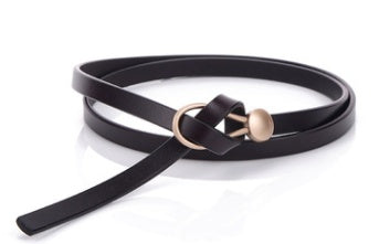 Thin Belt Ladies Fashion Dress With Two-Layer Cowhide Knotted Belt Factory Direct Supply One Generation Belt