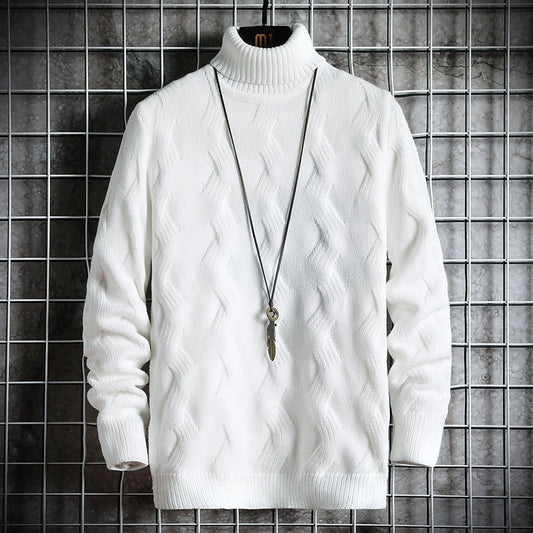 Herre sweater rullekrave enkel ensfarvet