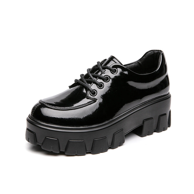 Thick-Soled Small Leather Shoes Women's Spring New Style All-Match College British Style Single Shoes Increased Women's Shoes