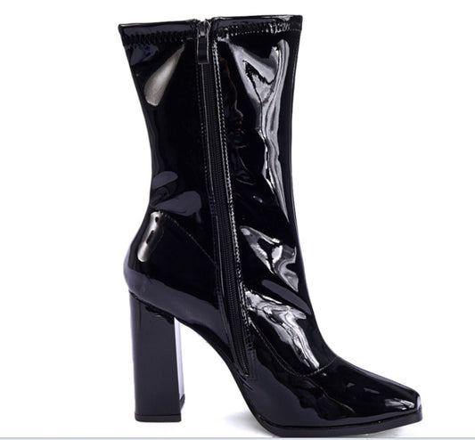 Women's Boots Thick High-Heeled Boots Snake Print Skinny Boots Martin Boots