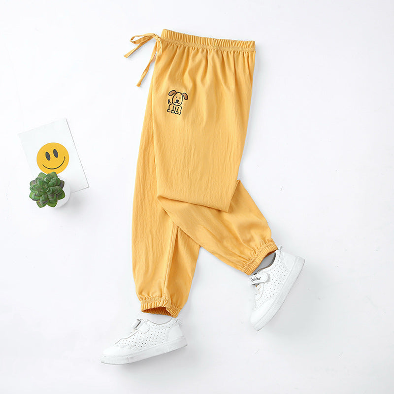 Denim Anti-mosquito Pants, Small And Medium-sized Children's Thin Trousers, Girls' Casual Pants, Baby Air-conditioned Bloomers