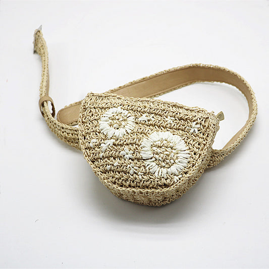 Flower Waist Bag Straw Woven Bag Catwalk New Style