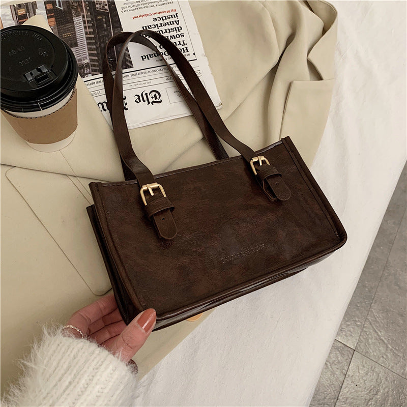 On The New Design Autumn And Winter Atmosphere Large-Capacity Female Bag Bag Tide New Retro Armpit Bag Small Square Bag Shoulder Bag