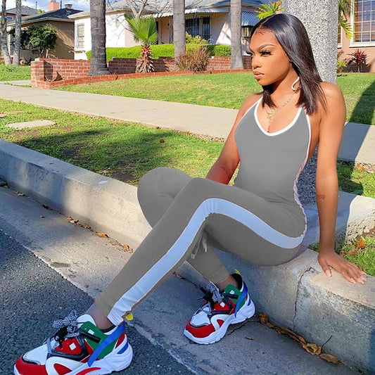 High Waist Halter Seamless Suit Jumpsuit