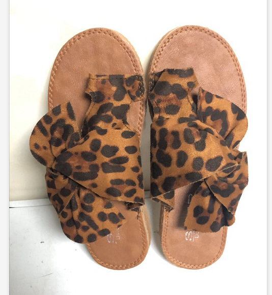 Summer New European and American Large Size Sandals Slippers Bowknot Soft Bottom Beach Slippers