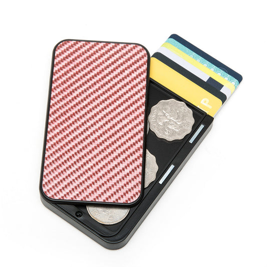 Carbon Fiber Pattern Anti-Theft Swipe Credit Card Box