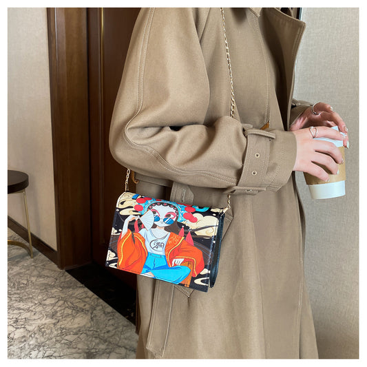 Foreign Trade Female Bag New Small Square Bag Street Trend Personality National Style Chain Messenger Bag