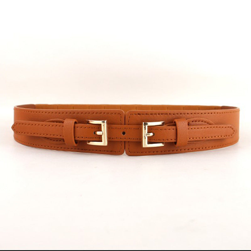 Faux Leather Elastic Elastic Women's Belt
