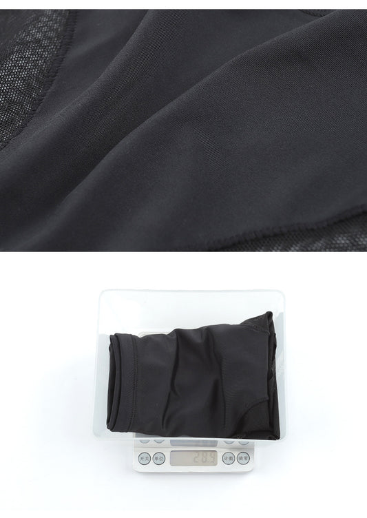 Summer High Waist Belly Pants Mesh Stitching Postpartum Belly Pants Breathable Ultra-thin Ladies Underwear