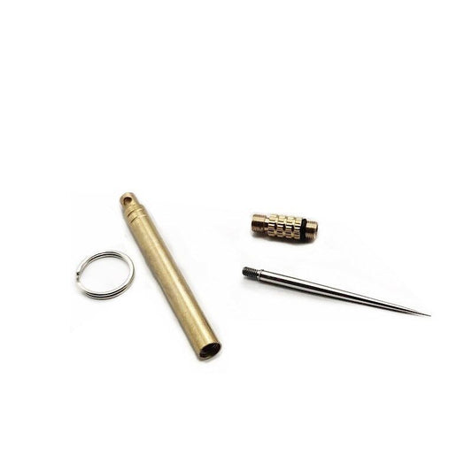 Brass Portable Waterproof Warehouse Titanium Alloy Toothpick Combination Toothpick Brass Cylinder Outdoor Portable Butt Toothpick