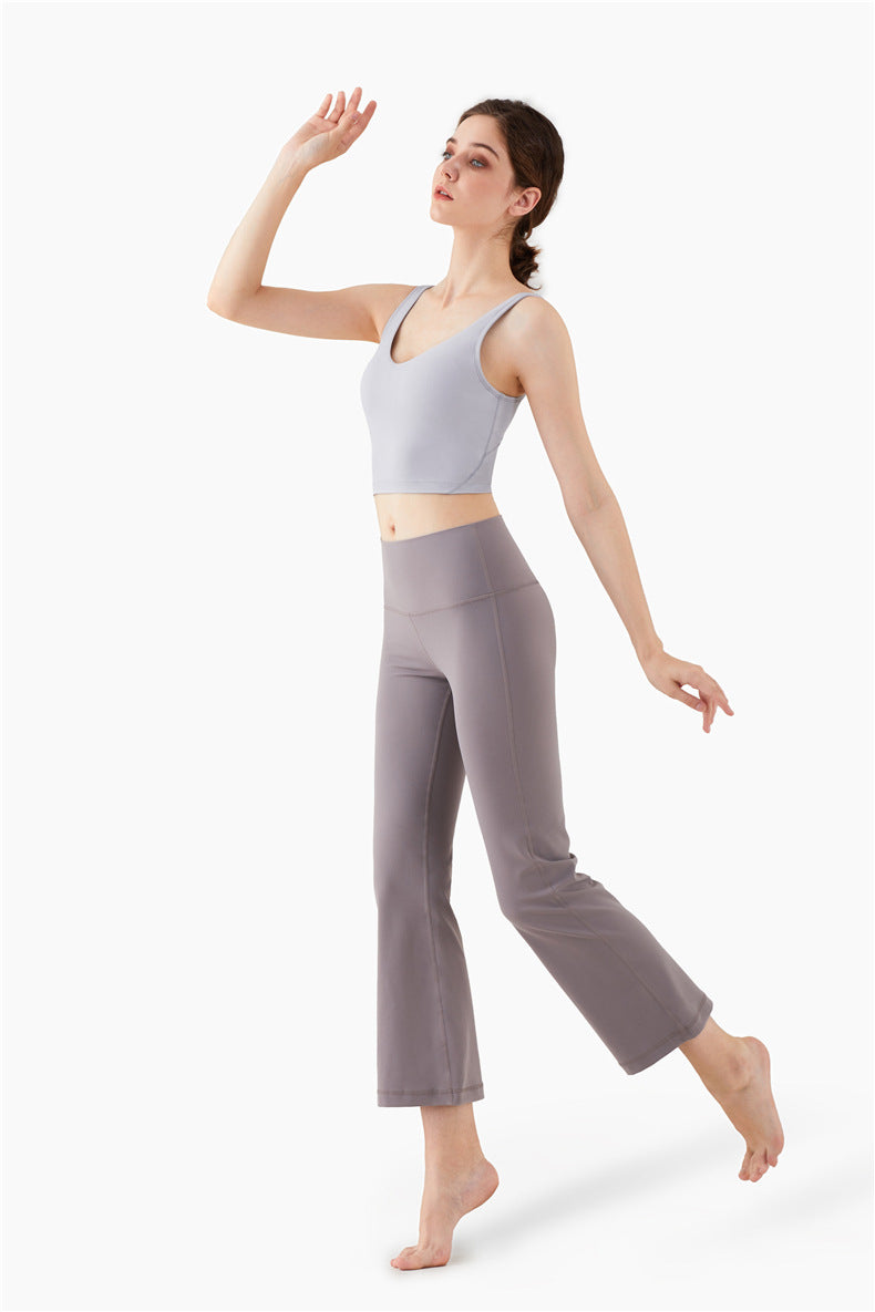 New Nuis-Air Support Nude Sports Yoga Pants Flared Tight-Fitting High-Waist Hip-Lifting Fitness Pants