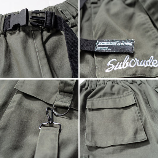 Mushibao Functional Wind Streamer Overalls Shorts Male Loose Ins Students Japanese Wild Summer Five-Point Pants Pants