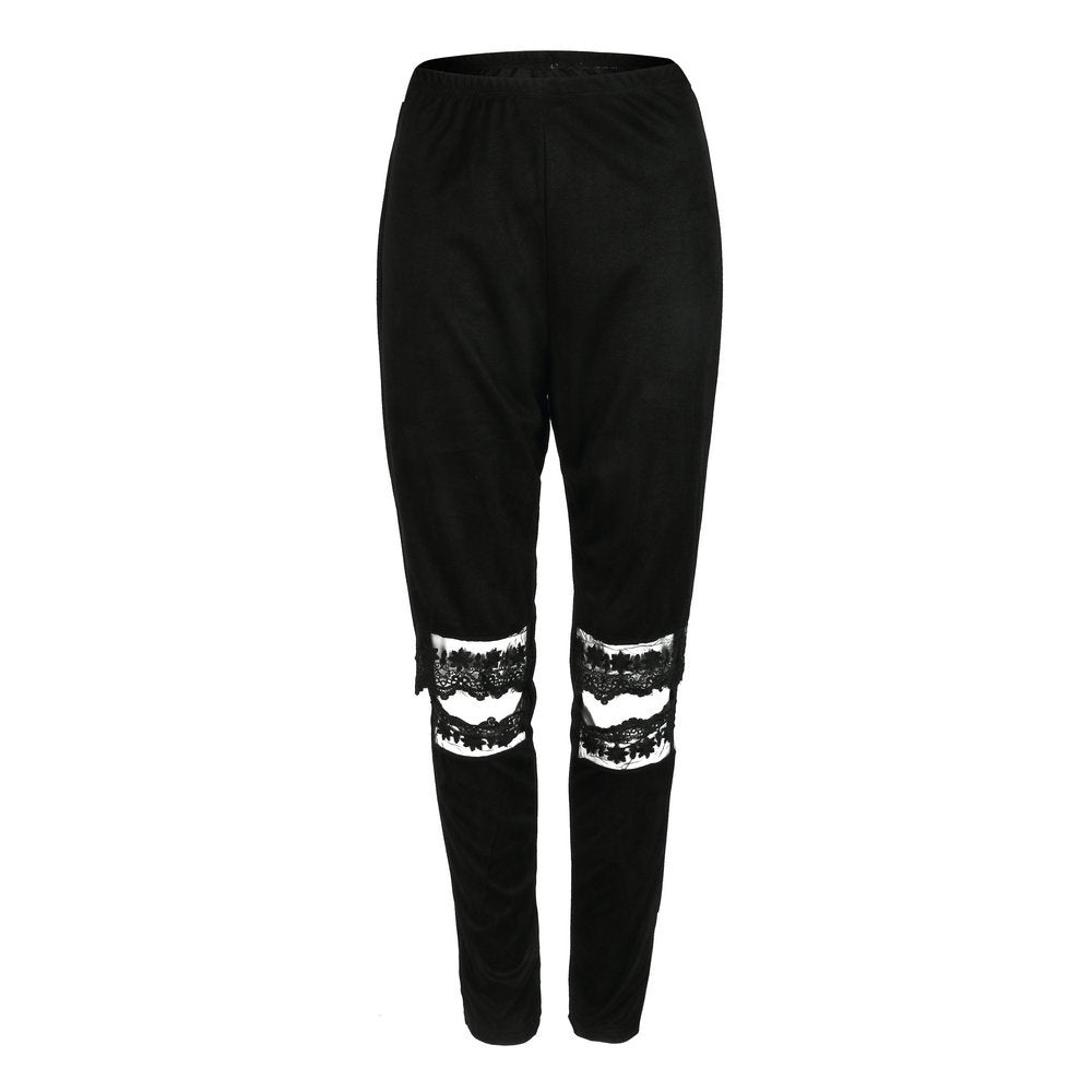 Feminine Slim Feature Lace Design Casual Pants