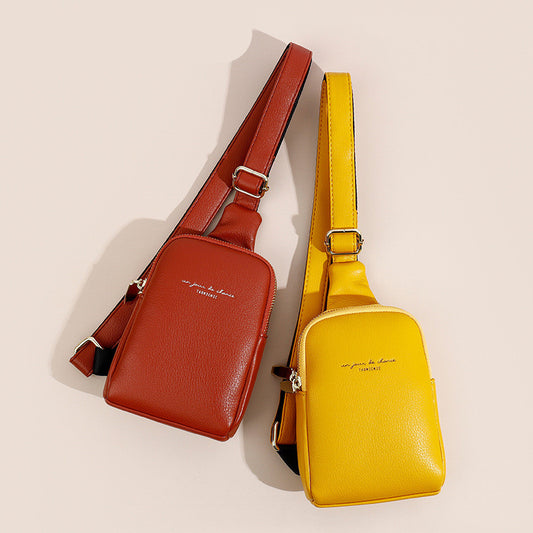 Fashion Women'S Bag Pu Diagonal Bag Trendy Ins Chest Bag