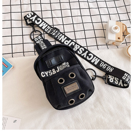 Foreign Trade Chest Bag New Canvas Bag Korean Fashion Personality Female Bag Shoulder Messenger Bag
