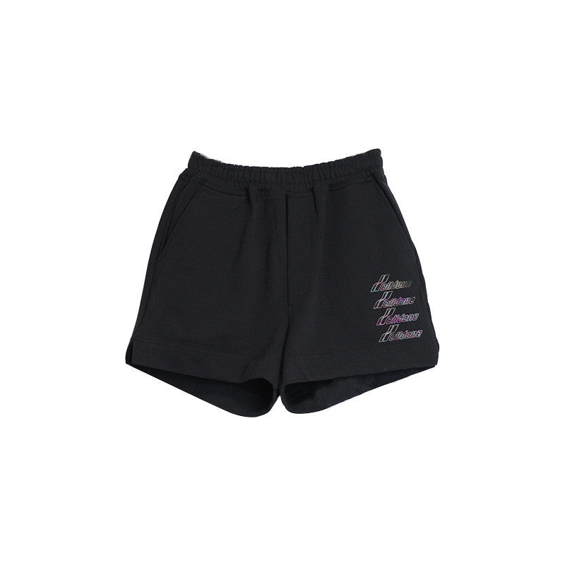 Elastic Waist Barrage Logo Design Tethered Sports Shorts And Trousers