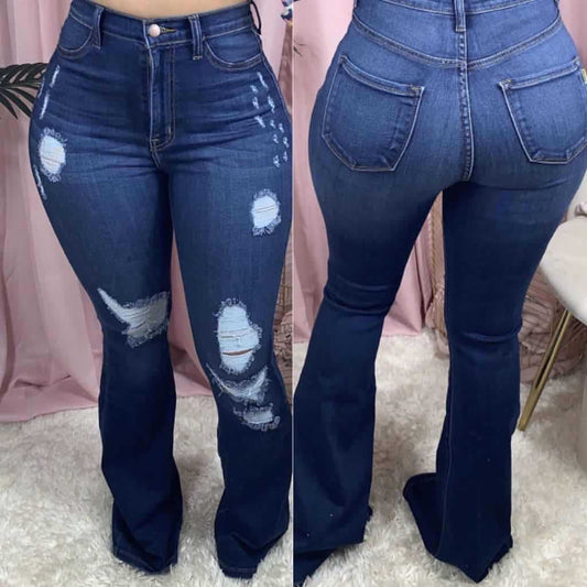 Fall Winter New Style Frayed Monkey Wash Jeans