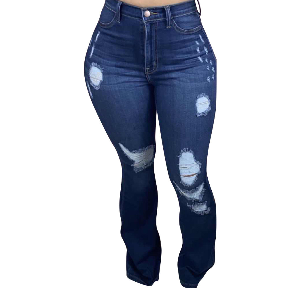 Fall Winter New Style Frayed Monkey Wash Jeans