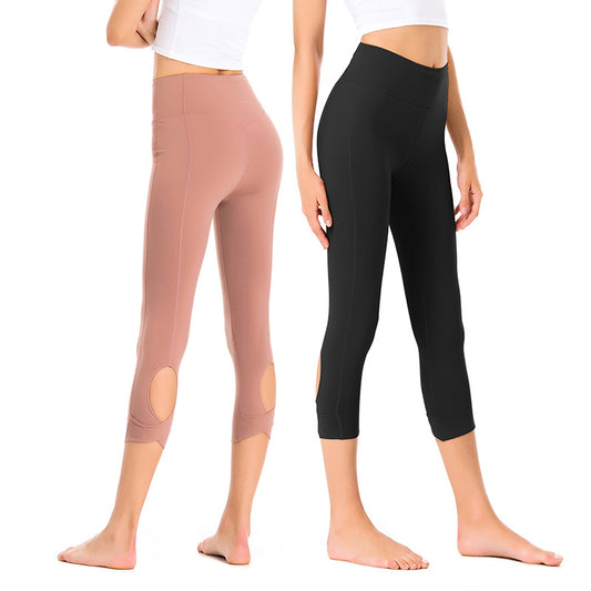 Yoga Tight Cropped Pants Women'S High Stretch, Quick-Drying, Thin, Buttocks Shaping